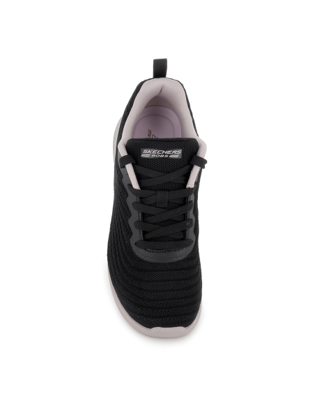 Deportivas malla knit con cordones Memory Foam mujer negras