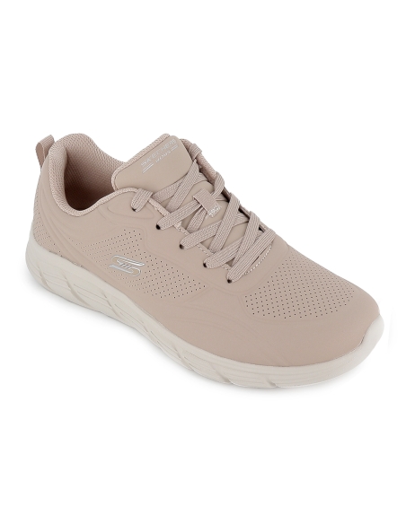 Deportivas cordones y Memory Foam mujer beige