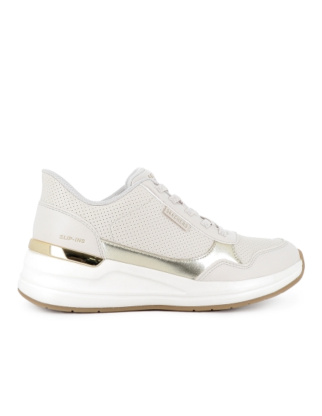 Deportiva transpirable y comoda con cordones cuña mujer blanco