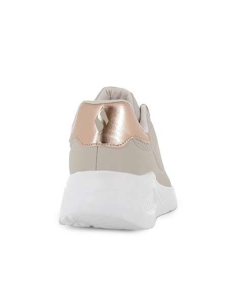 Deportivas comodas con cordones Memory Foam mujer beige