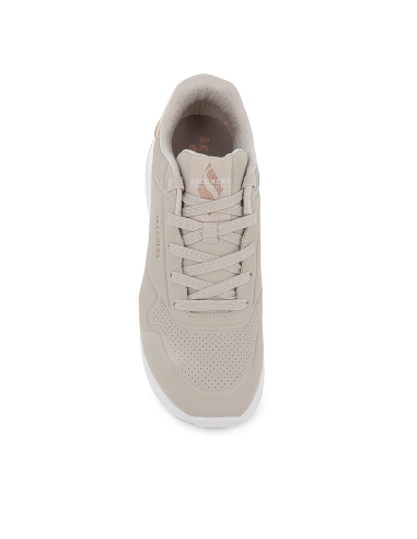 Deportivas comodas con cordones Memory Foam mujer beige