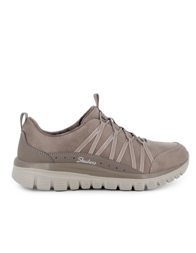 Deportiva vegana comoda cordones elasticos elasticos mujer taupe