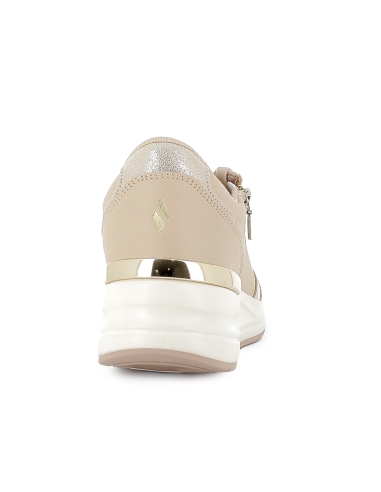 Deportivas transpirables con cordones cuña mujer blanco