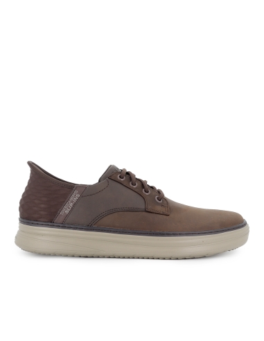 Zapato piel cordones Memory Foam casual hombre marron