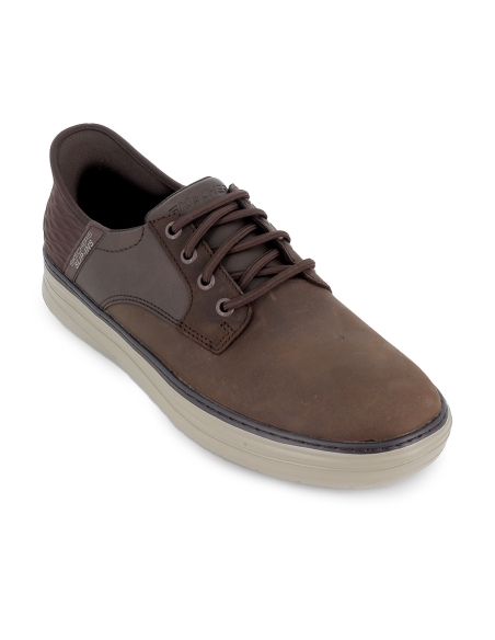 Zapato piel cordones Memory Foam casual hombre marron