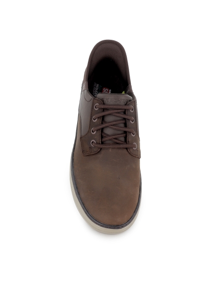 Zapato piel cordones Memory Foam casual hombre marron