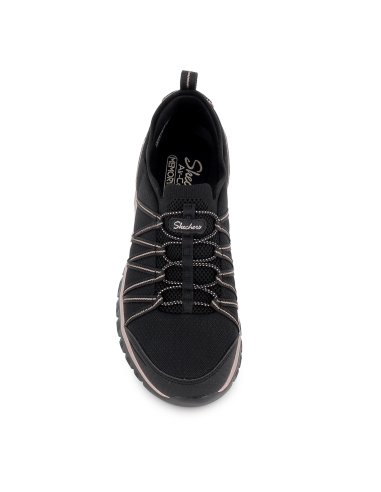 Deportivas comodas cordones elasticos entrelazados mujer negro