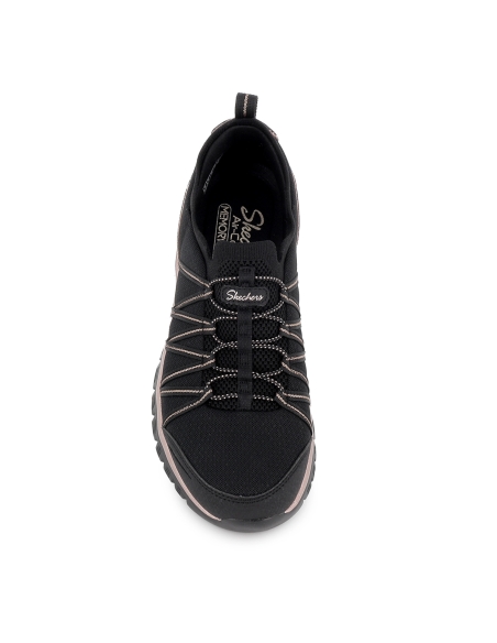 Deportivas comodas cordones elasticos entrelazados mujer negro