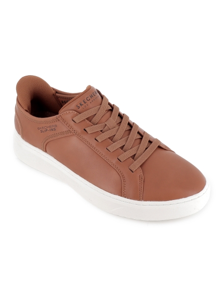 Deportivas cordones elásticos Memory Foam hombre marron
