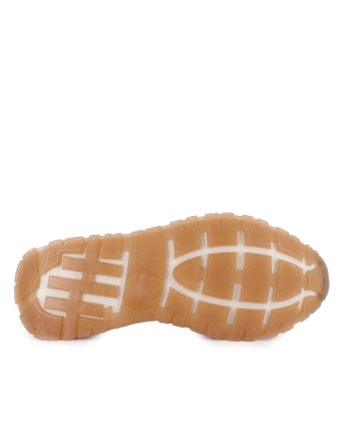 Mocasin piel con animal print antifaz bordon plano mujer marron