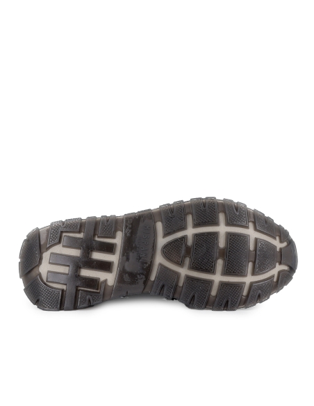 Mocasin piel con animal print antifaz bordon plano mujer negro