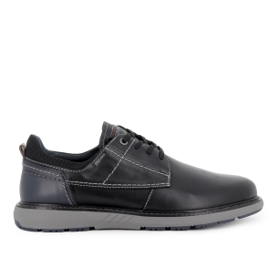 Zapato blucher piel con cordones y detalle suela hombre negro