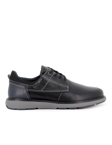 Zapato blucher piel con cordones y detalle suela hombre negro