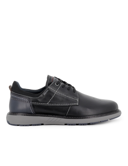 Zapato blucher piel con cordones y detalle suela hombre negro