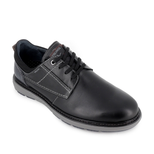 Zapato blucher piel con cordones y detalle suela hombre negro 2