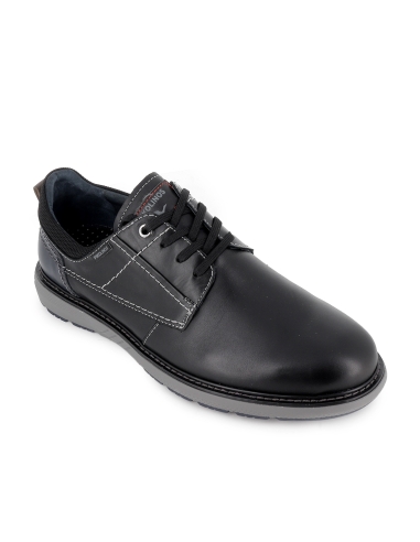 Zapato blucher piel con cordones y detalle suela hombre negro