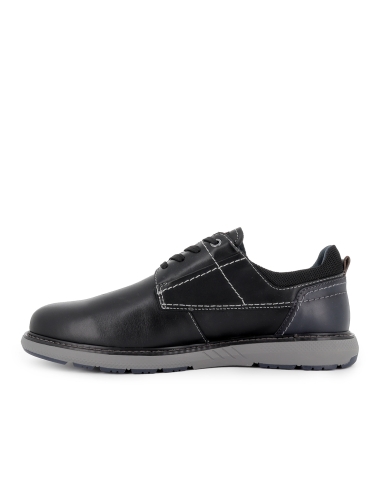 Zapato blucher piel con cordones y detalle suela hombre negro