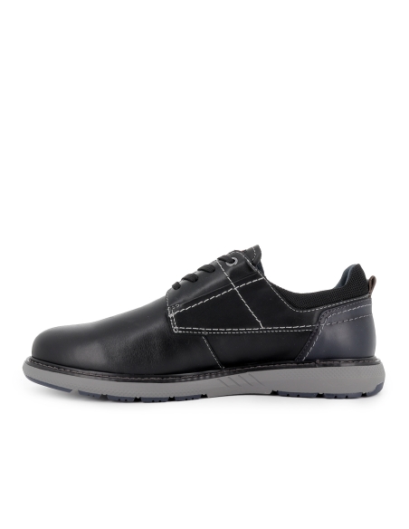 Zapato blucher piel con cordones y detalle suela hombre negro