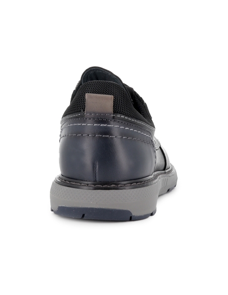 Zapato blucher piel con cordones y detalle suela hombre negro