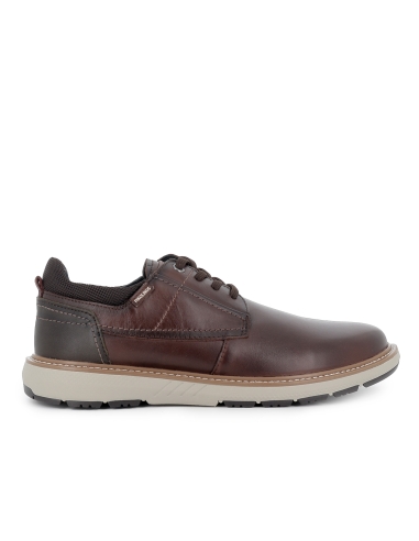Zapato blucher piel con cordones y detalle suela hombre marron