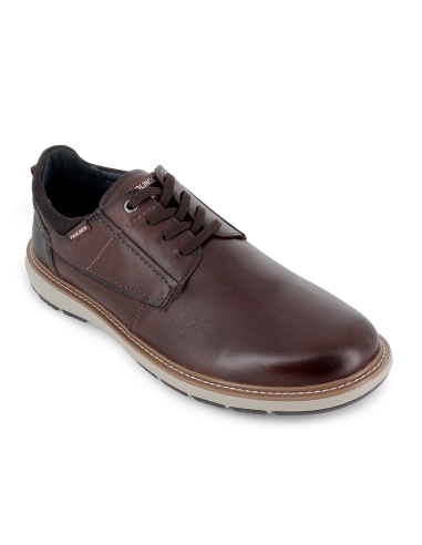 Zapato blucher piel con cordones y detalle suela hombre marron