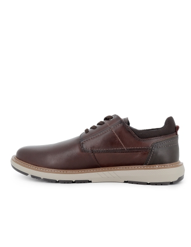 Zapato blucher piel con cordones y detalle suela hombre marron