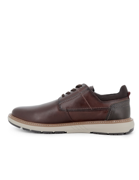 Zapato blucher piel con cordones y detalle suela hombre marron