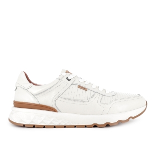 Deportiva de vestir cordones piel blanco hombre