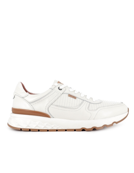 Deportiva de vestir cordones piel blanco hombre