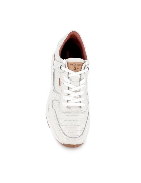 Deportiva de vestir cordones piel blanco hombre