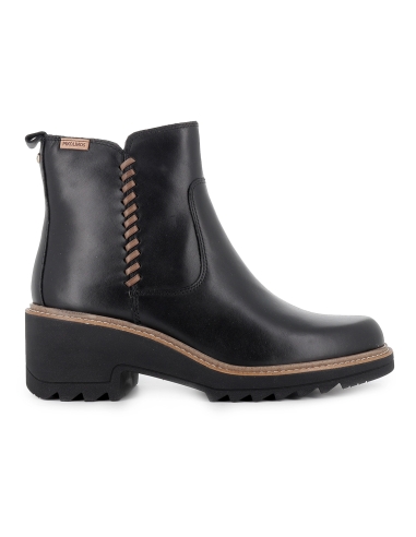 Botin piel cremallera y tacon ligero extra confort mujer negro