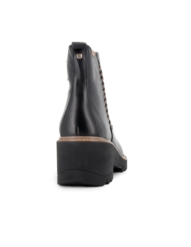 Botin piel cremallera y tacon ligero extra confort mujer negro