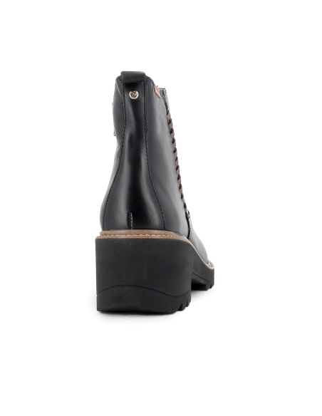 Botin piel cremallera y tacon ligero extra confort mujer negro