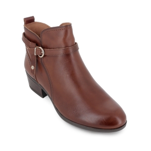 Botin piel corte irregular y hebilla tacon bajo mujer cuero 2