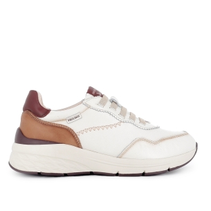 Deportivo piel y cordones elasticos cuña comoda mujer blanco