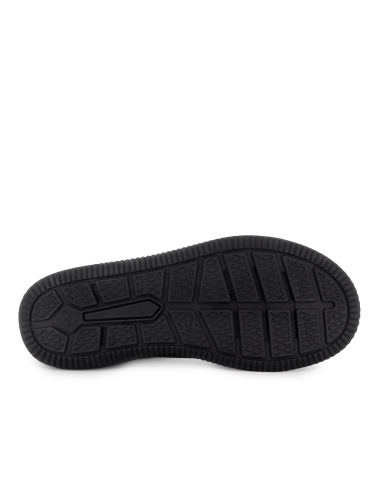 Deportiva piel cordones y cuña baja mujer negro