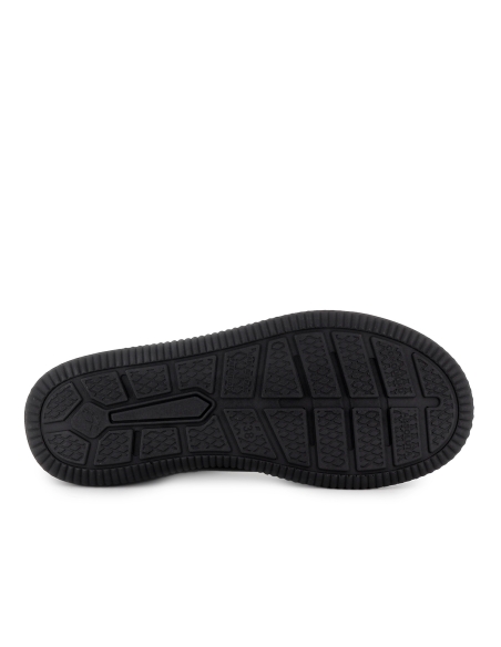 Deportiva piel cordones y cuña baja mujer negro