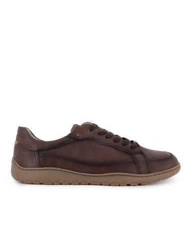 Zapato cordones piel nobuck y plantilla acolchada hombre marron