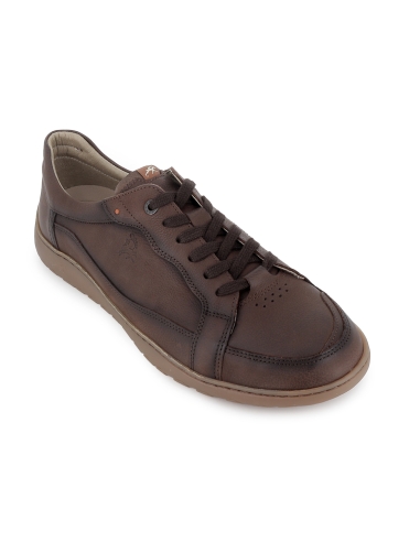 Zapato cordones piel nobuck y plantilla acolchada hombre marron