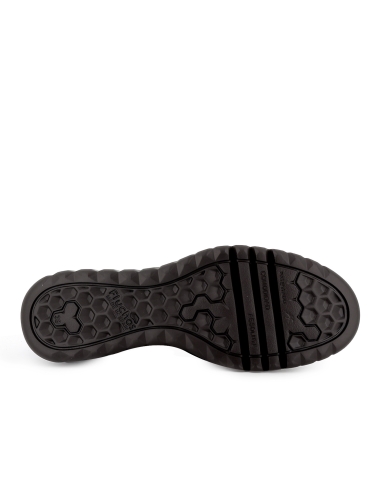 Deportiva piel combi con cremallera y cordones cuña mujer marron