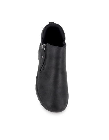 Bota vegana con cremallera muy comoda mujer negra