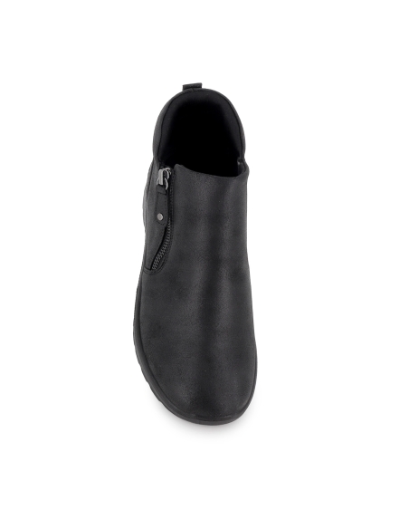 Bota vegana con cremallera muy comoda mujer negra