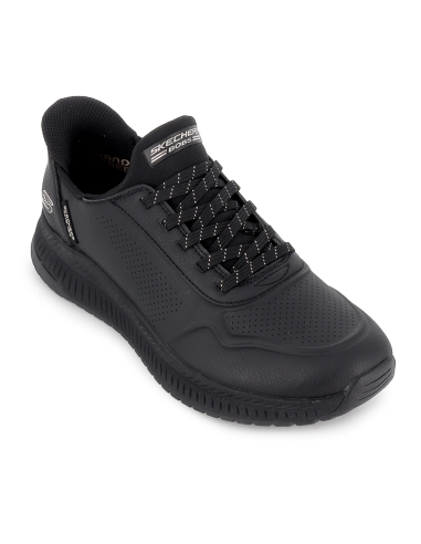 Deportivas Slip-ins con cordones elasticos Memory Foam mujer negras