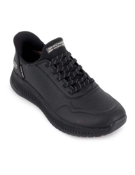 Deportivas Slip-ins con cordones elasticos Memory Foam mujer negras