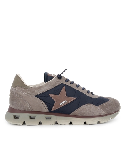 Deportiva nylon y serraje cordones elasticos comoda hombre azul