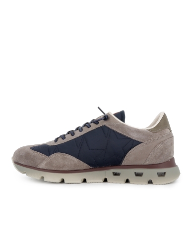 Deportiva nylon y serraje cordones elasticos comoda hombre azul