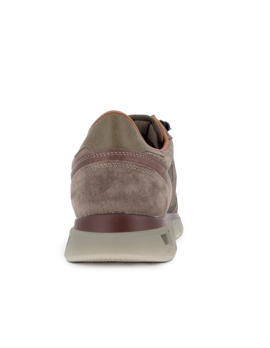 Deportiva nylon y serraje cordones elasticos comoda hombre kaki