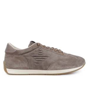 Deportiva piel serraje cordones elasticos comodo hombre taupe