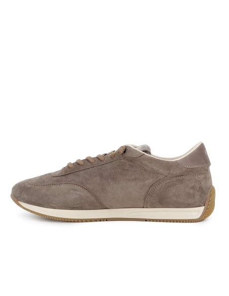 Deportiva piel serraje cordones elasticos comodo hombre taupe