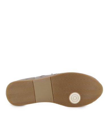 Deportiva piel serraje cordones elasticos comodo hombre taupe